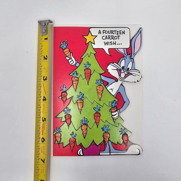 Bugs Bunny Christmas Cards Looney Tunes American Greetings Unused Set of 4 Vtg - Picture 9 of 9